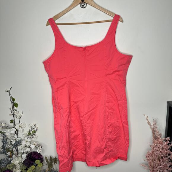 J. CREW Fitted Lightweight Chino Dress in Papaya Pink Sz 20 {R22} - Picture 3 of 6